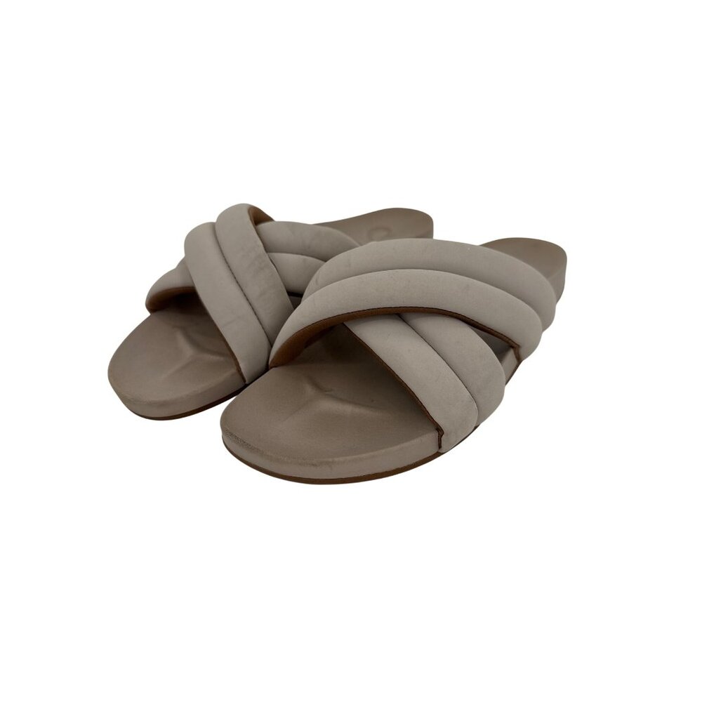 Olukai Womens Hila Beige Slide Sandals Size 8